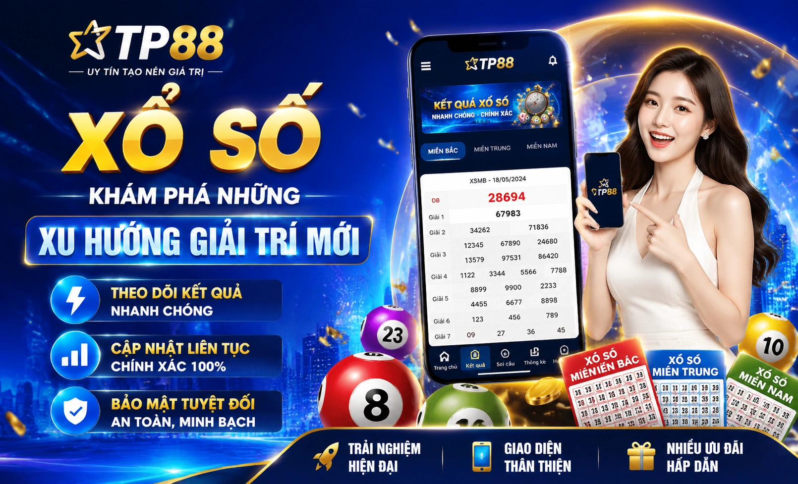 Giao diện xổ số Max88 trên di động
